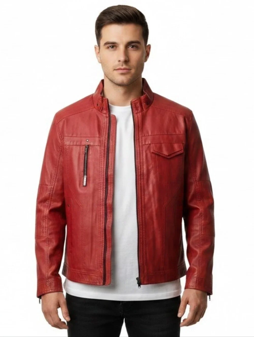 MatPat Authorized Label Signature Red Faux Leather Jacket GAME THEORY Size XL